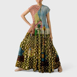 שמלת קפלים עם הדפס שירה