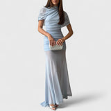 שמלת מקסי שקופה עם קפלים של Noa