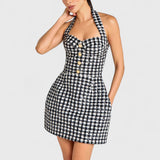 שמלת מיני משובצת של רוני