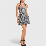 שמלת מיני משובצת של רוני