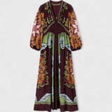 שמלת מקסי עם צווארון וי של Aviva Blossom