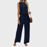 ולריה – וסט עם שוליים פרחוניים ומכנסיים ארוכים