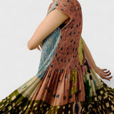 שמלת קפלים עם הדפס שירה