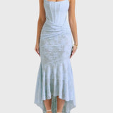 שמלת פרחונית כחולה של רומי