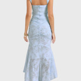 שמלת פרחונית כחולה של רומי