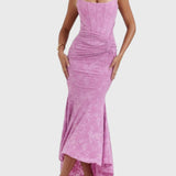 שמלת פרחונית כחולה של רומי