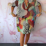 Diane - שמלה צבעונית עם מחשוף