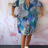 Diane - שמלה צבעונית עם מחשוף