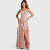 שמלת מקסי ללא כתפיות של רינה