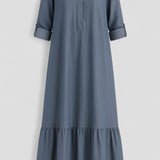 באלנה | שמלת כיסוי בטן עם כפתור חצי