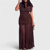 שמלת סריג בצבע חום של טליה