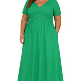 מילאנו | שמלת מידי עם צווארון V מקופלת עם שליטת בטן