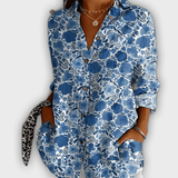 חולצת פרחים אלגנטית איווי - נוחות וסטייל יומיומי