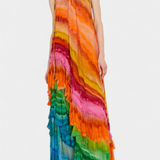 טי שירט עם רפפות ודפוס צבעוני