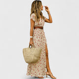 שמלת מקסי פרחונית עם שסע של טליה