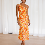 Cynthia - שמלת סאטן פרחונית