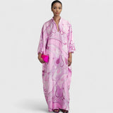 שמלת מקסי עם הדפס ספירלה של מאיה