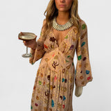 שמלת מקסי עם הדפס שיפון של אליזה