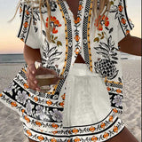 איירלה™ | סט קיץ קצרים מל linen עם הדפס פרחים