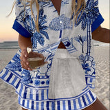 זניקה™ | חליפת לין קצרה עם הדפס דקל