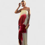 שמלת הדפס ללא גב של טליה