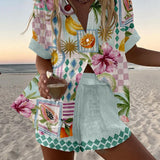 מאבין™ | חליפת לייקרה קצרה עם הדפס פירות