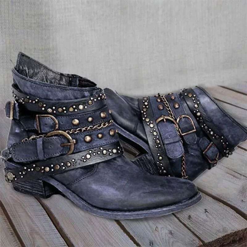 שארלוט | מגפי ankle – פרטי אבזם ושרשרת