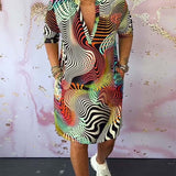 Diane - שמלה צבעונית עם מחשוף