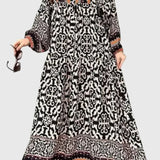 שמלת שרוולים מודפסת של יעל