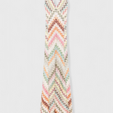 אגוסטינה שמלת תחרה ארוכה עם מחשוף V ודוגמת זיגזג