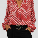 חולצת בלוז V-צוואר עם אלגנטיות