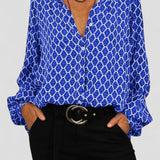 חולצת בלוז V-צוואר עם אלגנטיות