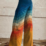 LEA מכנסי רטרו זיגזג אלגנטיים