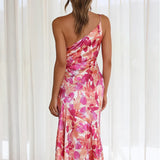 Cynthia - שמלת סאטן פרחונית