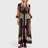 שמלת מקסי עם צווארון וי של Aviva Blossom