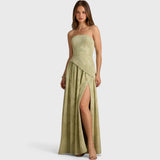 שמלת מקסי ללא כתפיות של רינה