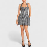 שמלת מיני משובצת של רוני