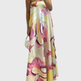 שמלת מקסי פרחונית של שירה מבד סאטן