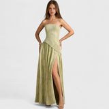 שמלת מקסי ללא כתפיות של רינה