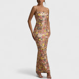 שמלת מקסי פרחונית עם נצנצים של Noa