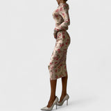 שמלת מידי פרחונית עם קפלים של יעל