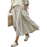 אורסין | חולצה קלילה וחצאית מידי מפוספסת