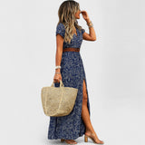 שמלת מקסי פרחונית עם שסע של טליה