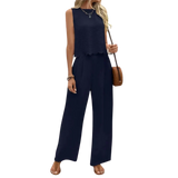 ולריה – וסט עם שוליים פרחוניים ומכנסיים ארוכים