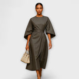 ורד - שמלת מקסי סתווית עם חגורה