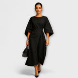 ורד - שמלת מקסי סתווית עם חגורה