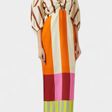 אליסון שמלה רכה עם מחשוף קדמי ושרוולים תפוחים