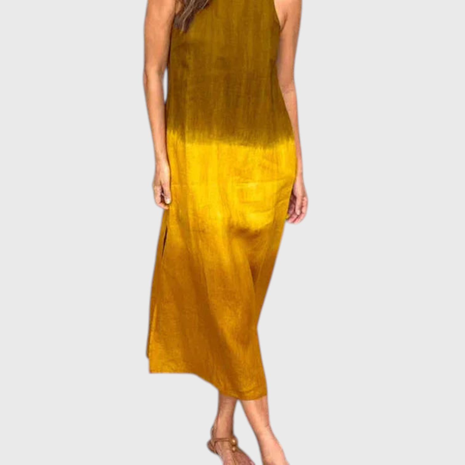 שמלת מידי עם הדפס כרמל