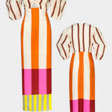 אליסון שמלה רכה עם מחשוף קדמי ושרוולים תפוחים