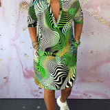 Diane - שמלה צבעונית עם מחשוף